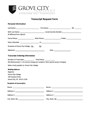 Transcript Request Form