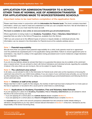 School Admission/Transfer Application Form