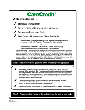 CareCredit Application and Initial Cardholder Disclosure