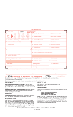Form W-3 Transmittal of Wage and Tax Statements