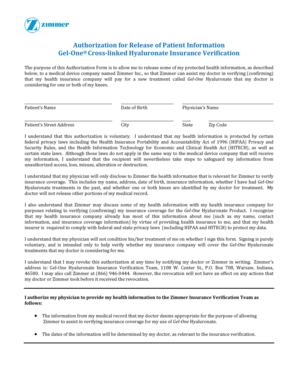 Authorization for Release of Patient Information