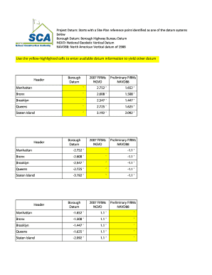 Site Plan Datum Reference Form