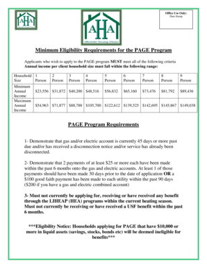 PAGE Program Application