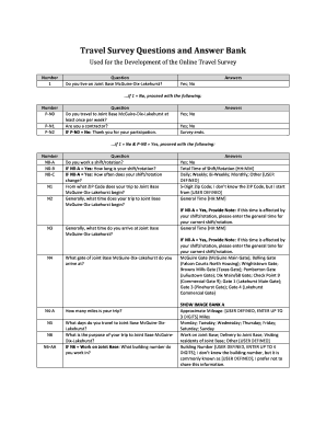 Joint Base McGuire-Dix-Lakehurst Travel Survey