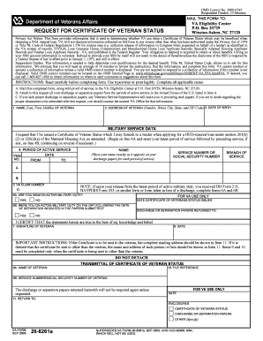 Science fair letter - REQUEST FOR CERTIFICATE OF VETERAN STATUS 26-8261a