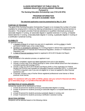 Illinois Nursing Education Scholarship Application