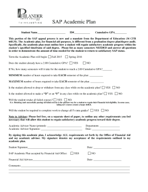 SAP Academic Plan Form