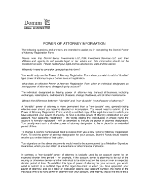 Domini Power of Attorney Registration Form