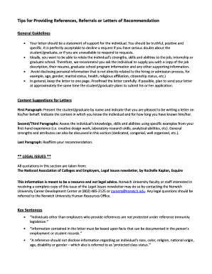 Guidelines for Writing Letters of Recommendation