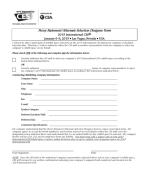 2015 International CES Proxy Statement Form