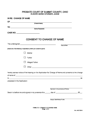 Consent to Change of Name