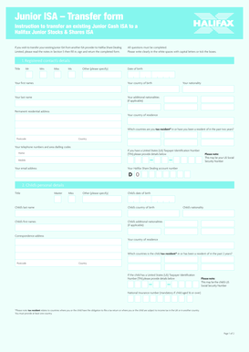 Junior ISA Transfer Form