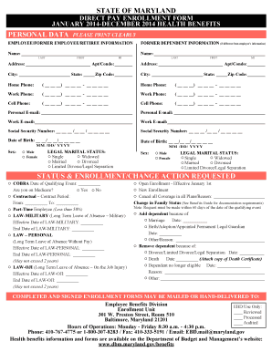 Maryland Direct Pay Enrollment Form