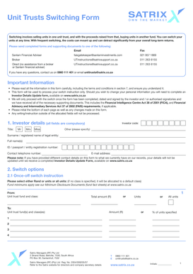 Unit Trusts Switching Form