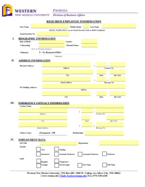 Employee Information Form