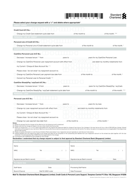 Standard Chartered Bank Change Request Form