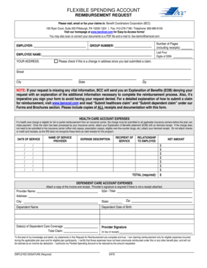 Flexible Spending Account Reimbursement Request