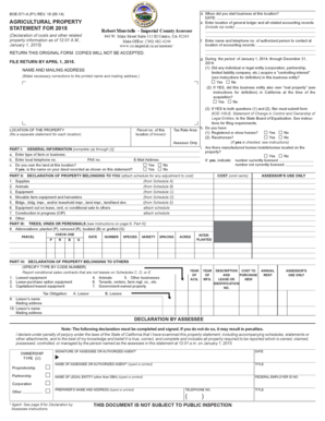 California Agricultural Property Statement
