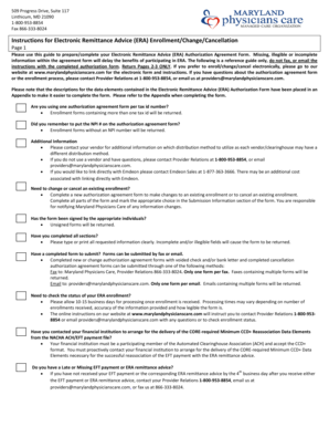 Electronic Remittance Advice Authorization Agreement
