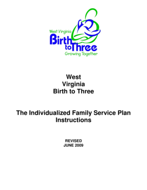 West Virginia Birth to Three Individualized Family Service Plan
