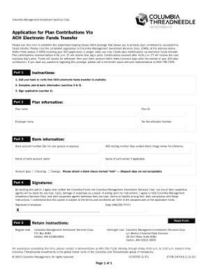 ACH Electronic Funds Transfer Application