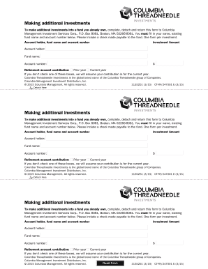 Columbia Additional Investment Form