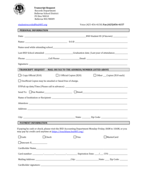 Transcript Request Form