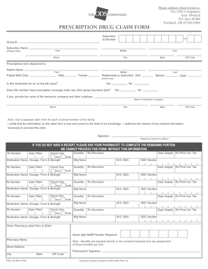 Prescription Drug Claim Form