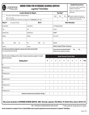 Order Form for Riverside Scoring Service