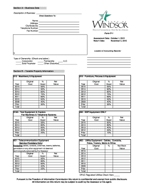 General Personal Property Declaration Form - Town of Windsor