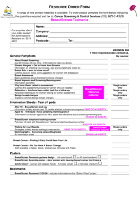 Resource Order Form