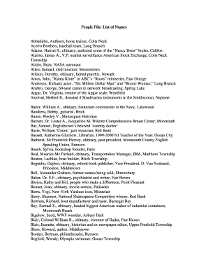 Fillable Online People File: List of Names Fax Email Print - pdfFiller