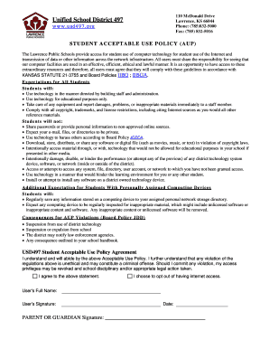 Student Acceptable Use Policy Agreement