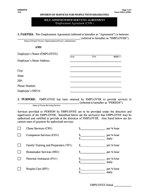 Self-Administered Services Agreement (CSW)