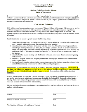 Appointment letter pdf - Advisor Appointment Letter of Agreement - Calumet College of St - ccsj