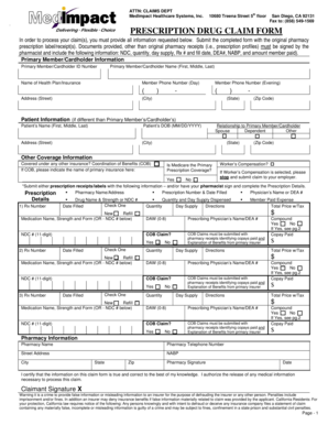 MedImpact Prescription Drug Claim Form