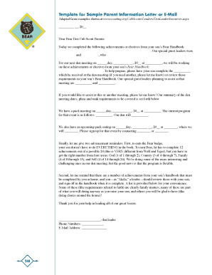 Bear Letter Template - Boy Scouts of America