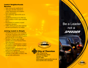 iWatch Neighborhood Speed Awareness Pledge Form