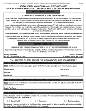 HIPAA Privacy Authorization for Mental Health PHI Release
