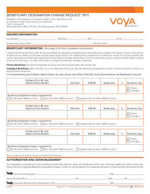 Beneficiary Designation Change Request