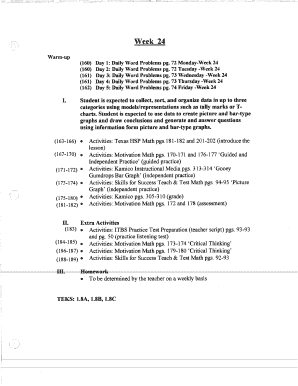 Week 24 Math Lesson Plan