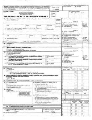 National Health Interview Survey Form