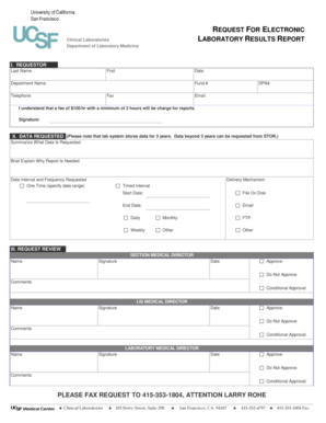 Clinical Laboratory Results Request Form