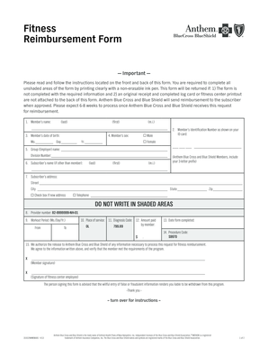 Fitness Reimbursement Form