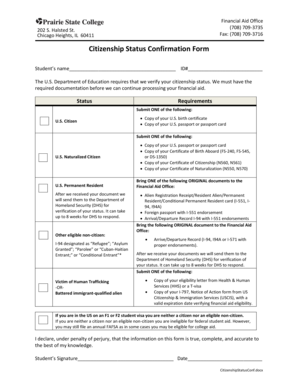 Citizenship Status Confirmation Form