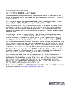 PFIC Annual Information Statement