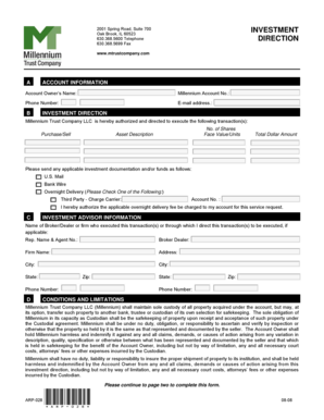 Investment Direction Form