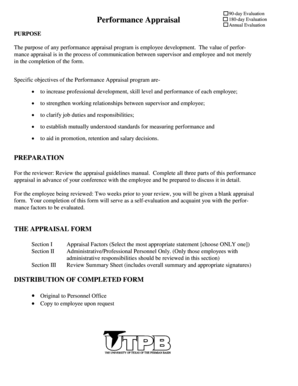 Employee Performance Appraisal Form