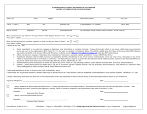 Authorization to Drive Riverside County Vehicle