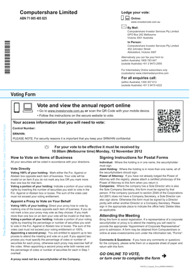 Computershare Limited Voting Form